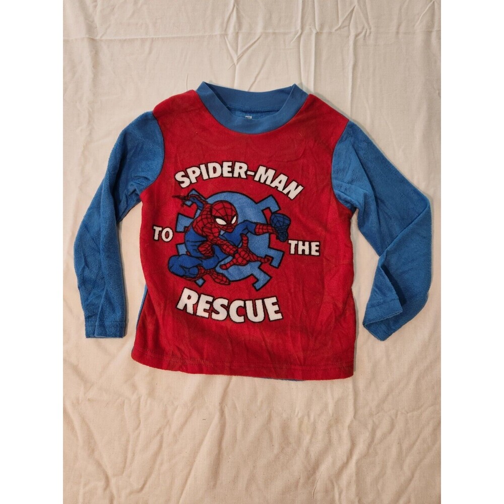 Spider-Man Marvel Ultimate  Boys Sz 6 Long Sleeve Pajama Top Shirt Red B…